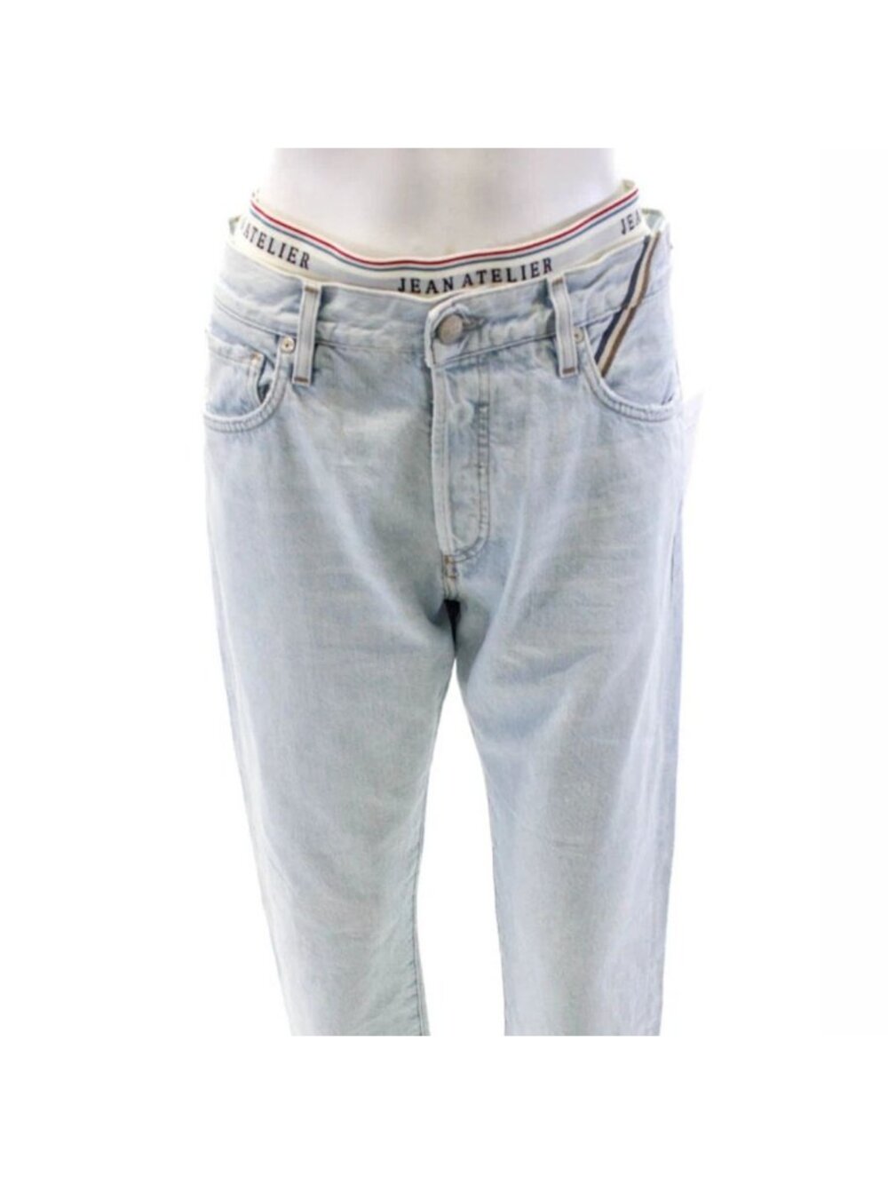 Jean Atelier Brief Pants Jeans Womens Size 28 Straight Leg Mid Rise Light Wash